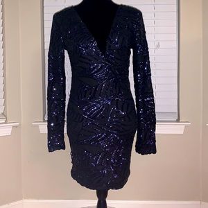 NWT Star Is Born Sequin Dress Navy